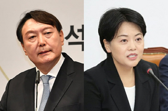 윤석열 전 검찰총장(왼쪽)과 윤희숙 국민의힘 의원.윤석열·윤희숙 페이스북 사진 갈무리